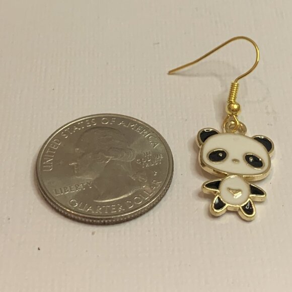 Panda Earring, Panda Bear Jewelry, Gift, Panda Jewelry, Silly Animal Earring - Picture 7 of 7